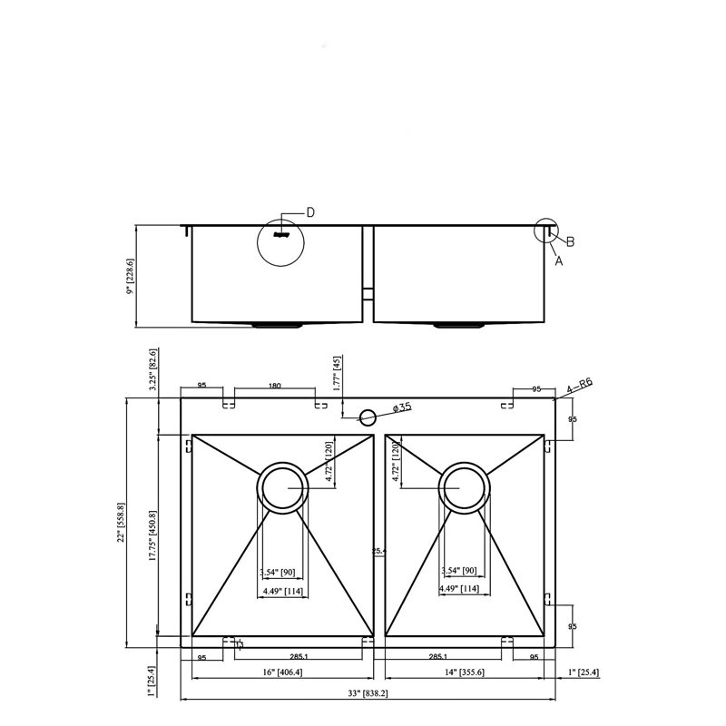 Drop In Double Bowl Kitchen Sink
