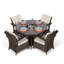 Karas 4 - Person Wicker Patio Dining Set with Round Table , Cushions Included-39926003