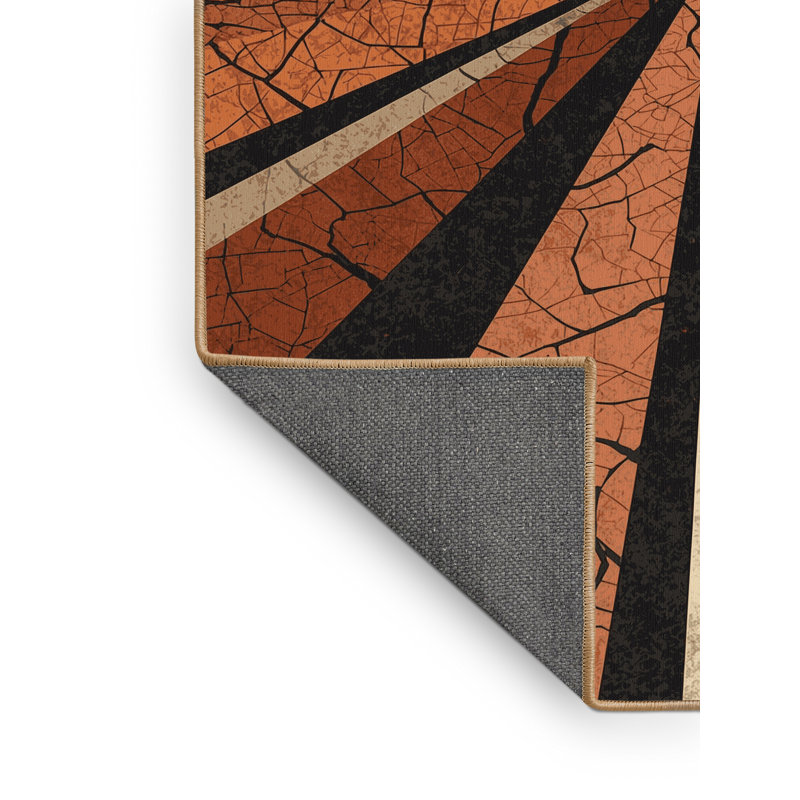 Soft Plush Rubio Apocalyptic Highway Scene Modern Abstract Area Rug in Brown – LightBrown Binding, 7x10