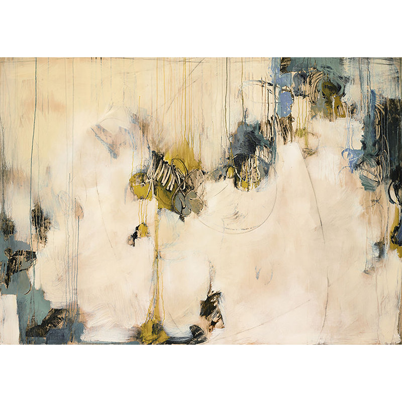 «Spring Form» par Chelsea Art Studio - peinture sur toile tendue, Gel coupé au couteau, H 50 po x l 70 po x P 1,5 po