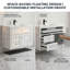 Meuble-lavabo mural 36 po avec 2 tiroirs et tiroir escamotable - Armoire de rangement murale avec lavabo en céramique à 3 trous pour salle de bain moderne-130385526