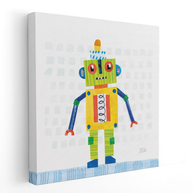 Robot Party IV - reproduction d'art sur toile, H 16 po x l 16 po