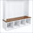 59" Entryway Hall Tree with Bench & Storage, Wood-Grain Accent-129045959