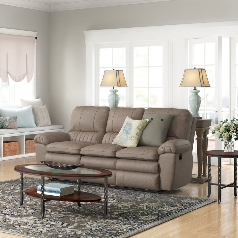 Reyes 90.5" Pillow Top Arm Reclining Sofa, Brown, Power