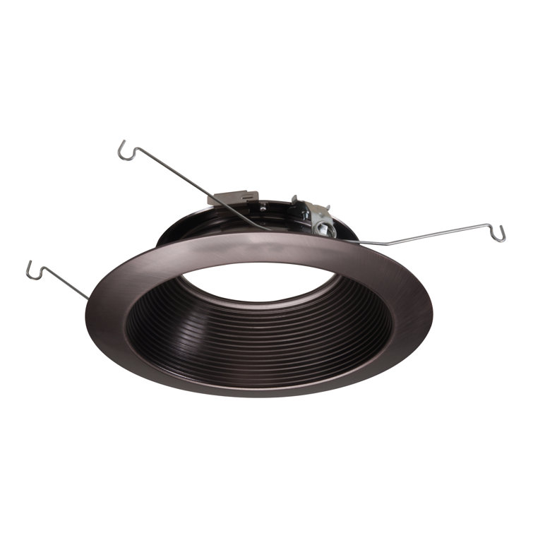 6 In. Matte White LED Recessed Ceiling Light Attachable Module Trim with Baffle