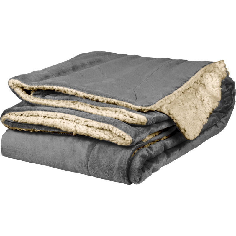 Jeté en Sherpa et micro-vison, Gris