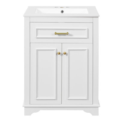 24-Inch Bathroom Vanity with Integrated Ceramic Sink