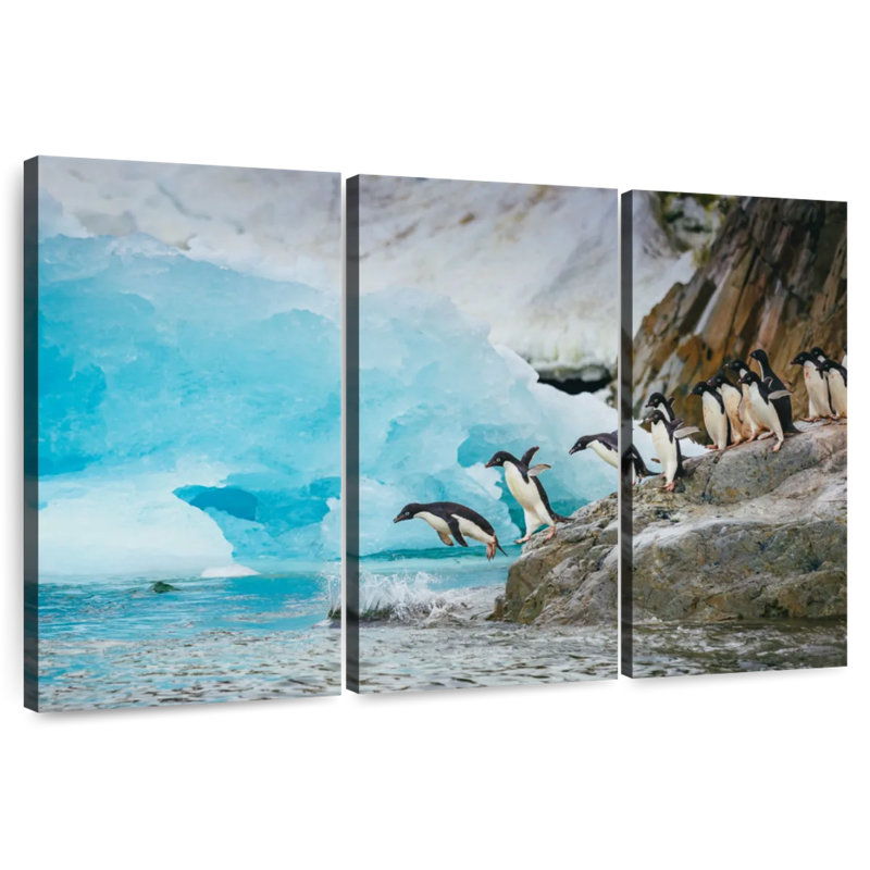 Brampt Diving Penguins, 32" H x 50" W