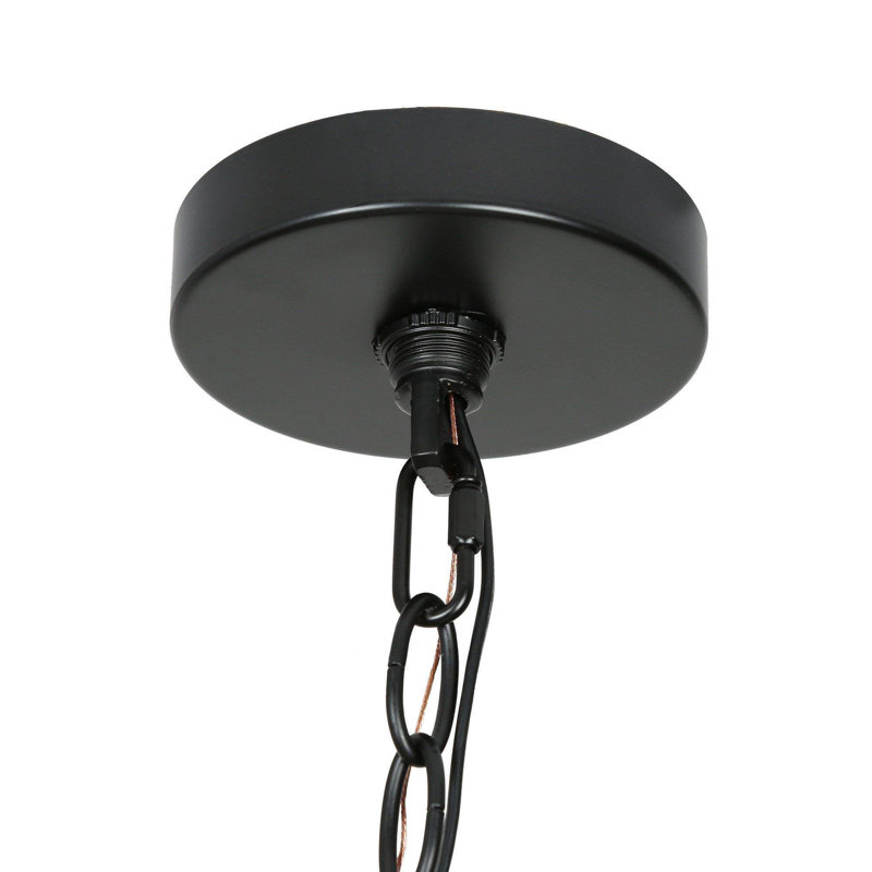 Lustre 3 lumières Spoutnik grappe noir et or
