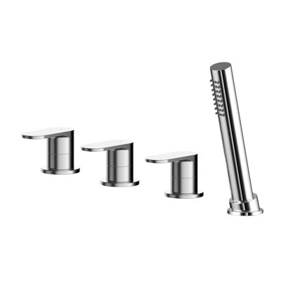 Binsey 3 Handle Deck Bath Shower Mixer Bath Filler with Diverter