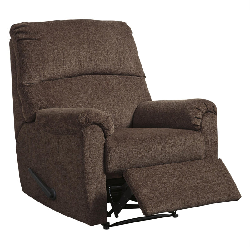 Rishana Upholstered Recliner, Brown Polyester