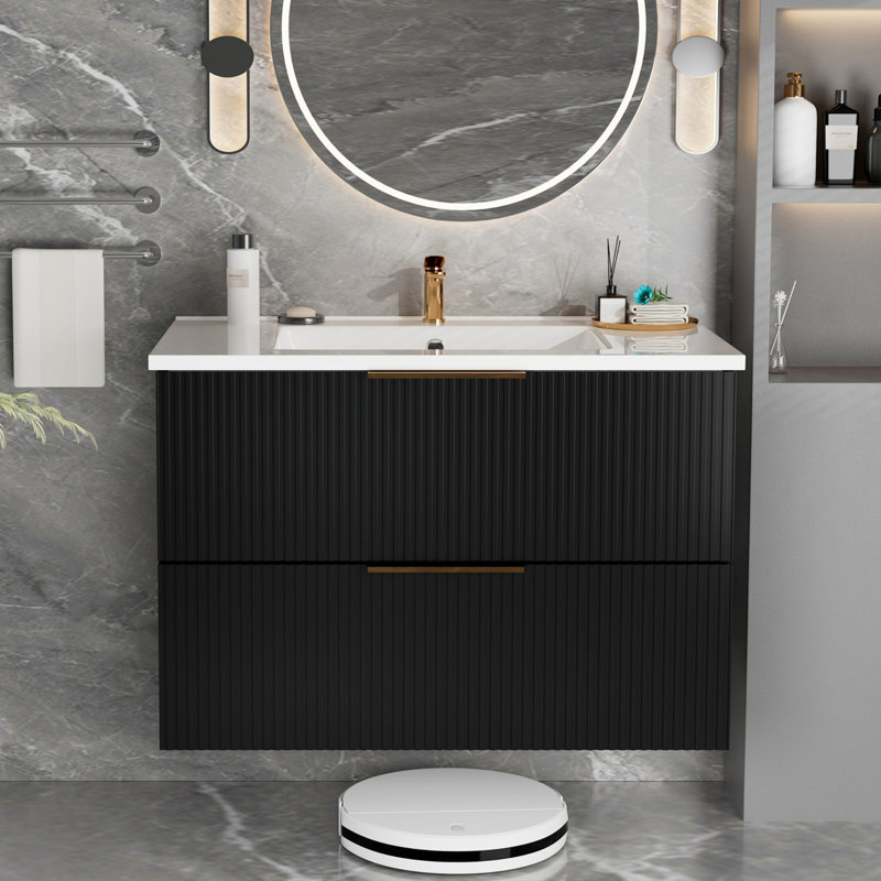 Armoire de salle de bain en bois, 35"