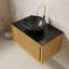 Meuble-lavabo mural en chêne clair de 30 pouces avec lavabo en pierre noire