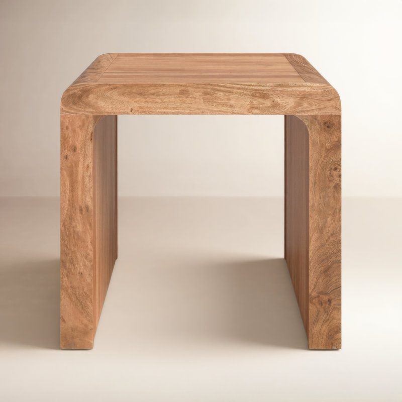 Runi Solid Wood End Table, Natural