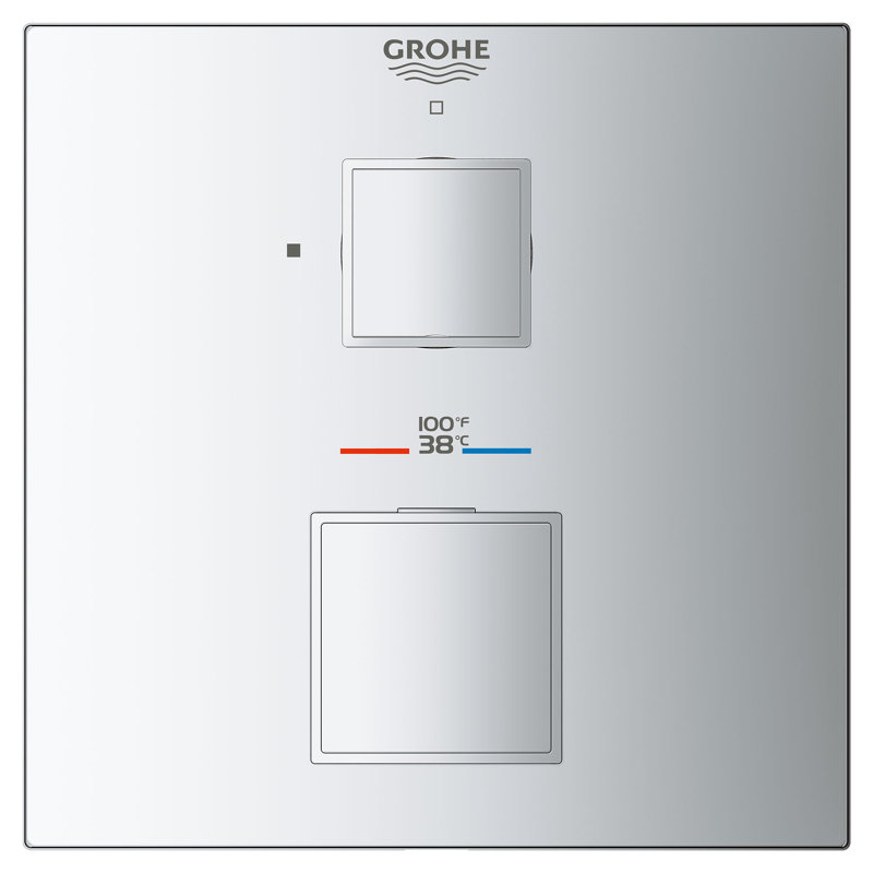 Grohtherm Cube® Single Function 2-Handle Thermostatic Trim, StarLight Chrome