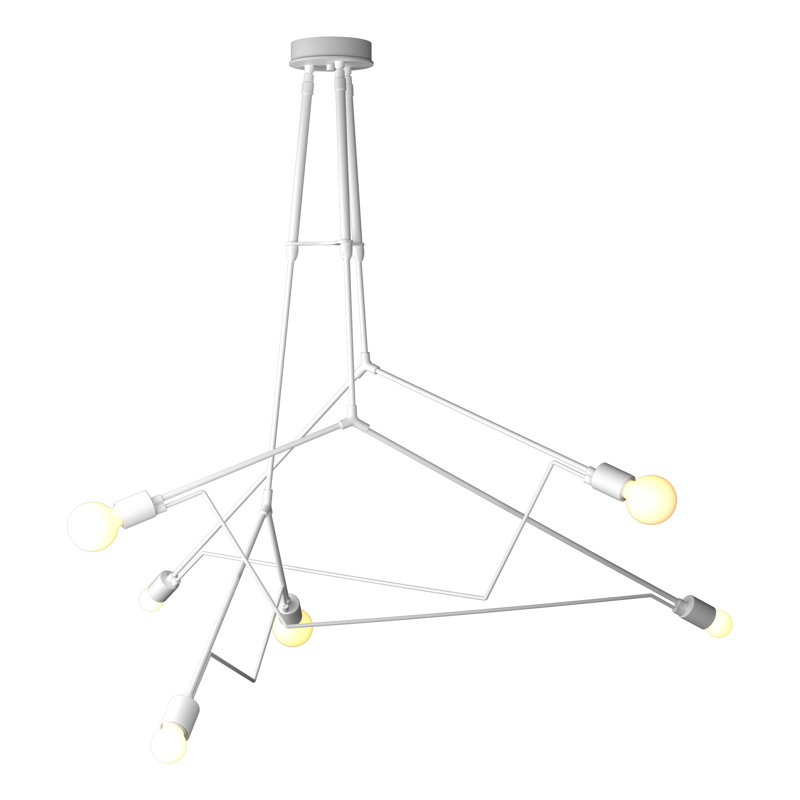 Lustre d'extérieur 6 lumières Divergence, Blanc côtier, 42.8" - 54.3"