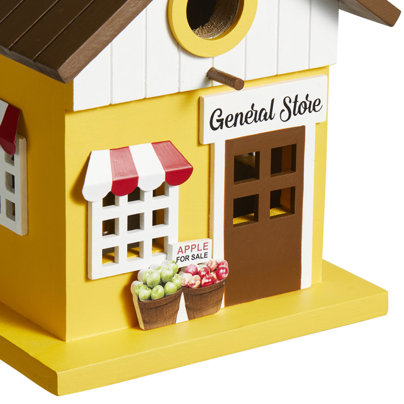 Maison d'oiseaux de jardin en bois massif 9,5 "H