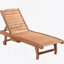 Chaise longue d'extérieur Outsunny avec table intégrée, dossier inclinable pour bronzer, roulettes, aspect bois rouge