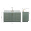 Meuble-lavabo rectangulaire simple de 155 cm avec comptoir en marbre blanc de Carrare de 3,8 cm d'épaisseur, couleur vert vintage-997274916-997274936
