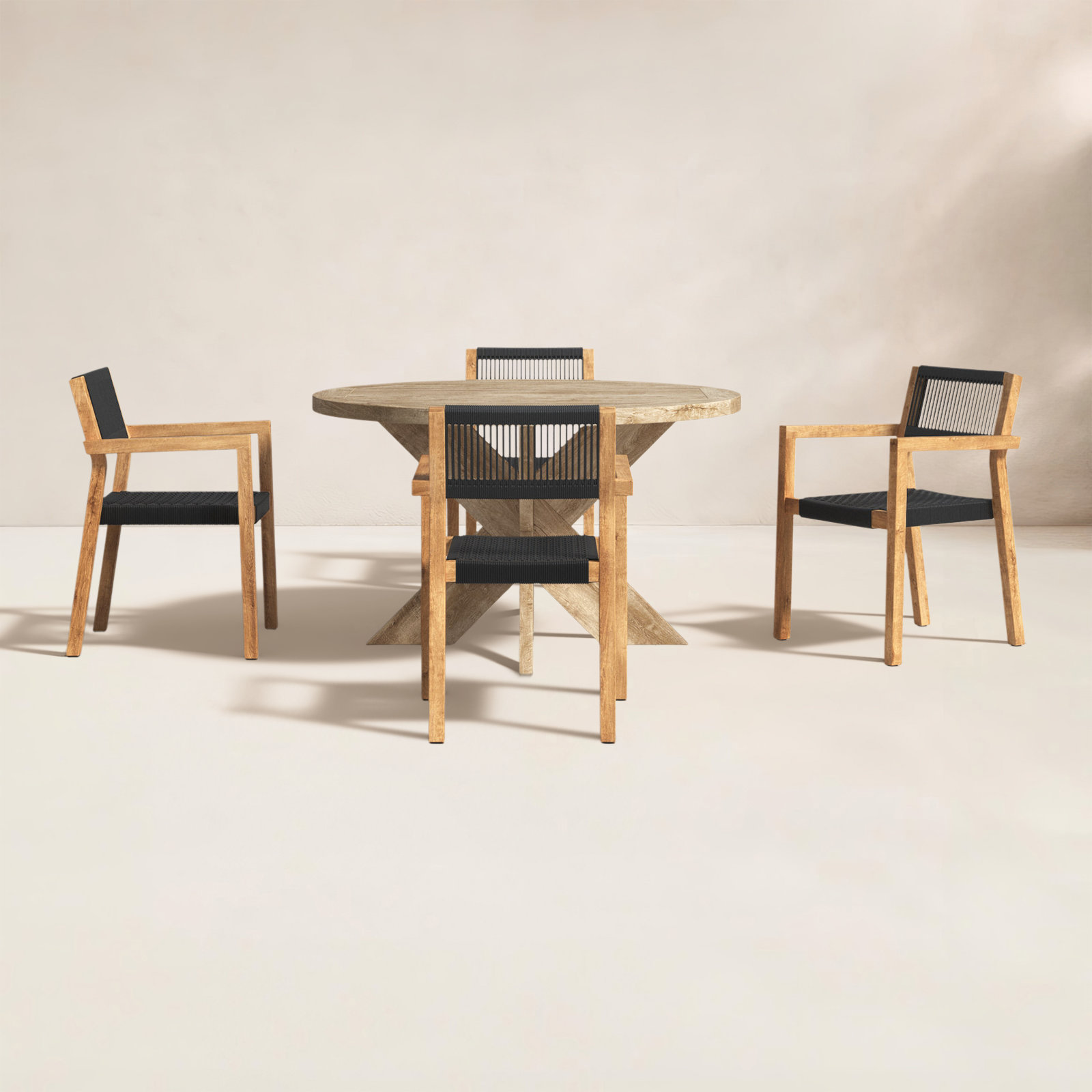 Beardall 51" Teak Patio Dining Set