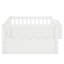 Lit simple avec clôture surélevée et bibliothèque, lit en bois pour enfants, blanc.-1504520472