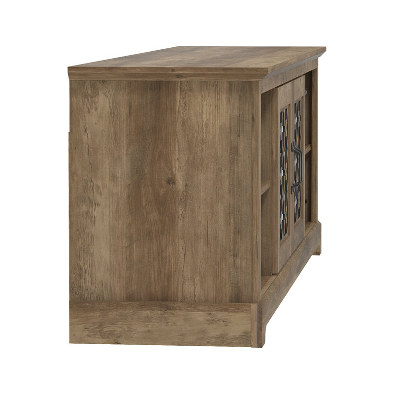 Weddel Basilico Transitional Coordinated Living Room 2 Piece Media Furniture Set, Knotty Oak, Knotty Oak