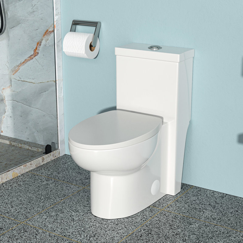 One Piece Ceramic Toilet With Dual Flush And Self-Cleaning Feature - Hygienic Bathroom One Stain- Glaze Easy