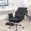 Fauteuil de bureau ergonomique en cuir de polyuréthane avec repose-pieds, fauteuil inclinable et pivotant HOMcom, noir-2088399610