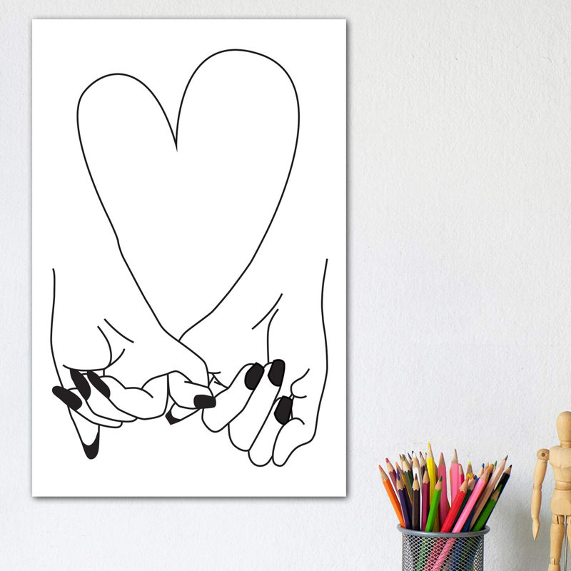 Pinky Promise, Her & Her - Print on Canvas, No Frame, 66.04 cm H x 45.72 cm W x 3.175 cm D