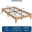 Structure de lit plateforme en bois 11,8 po avec lattes en bois, espace sous le lit 7,5 po, aucun sommier requis, sans bruit-129444471-129444478