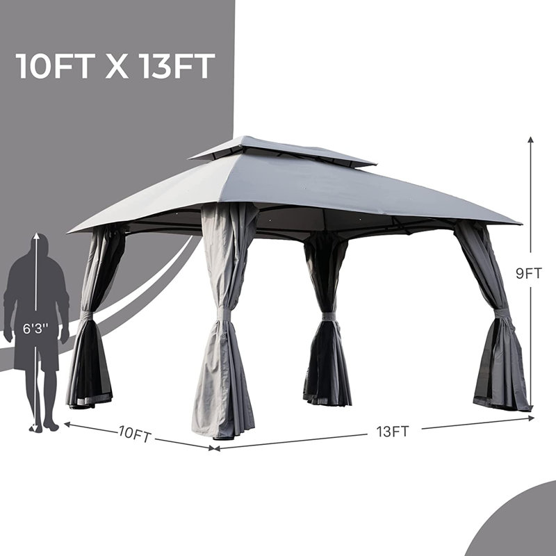 3.9m x 3m Metal Gazebo