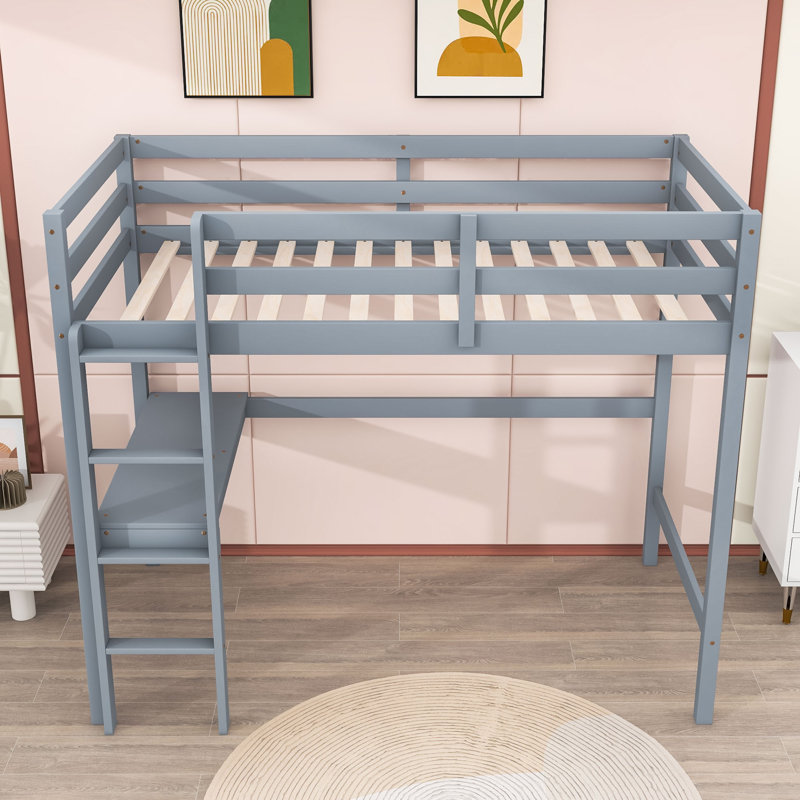 Gomara Kids Twin Loft Bed, Gray