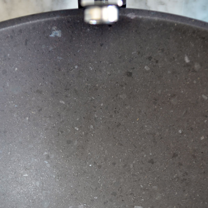 Lavabo de salle de bain vasque circulaire en pierre noire 16,5 po AA Warehouse