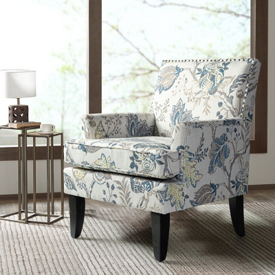 Aguilar Contemporary Upholstered Armchair with Nail Head Trim