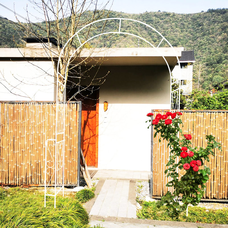 Arche de jardin blanc crème crème, 55 po x 94,5 po, métal pour le soutien des plantes, 94,5 po, blanc, améliore l'apparence