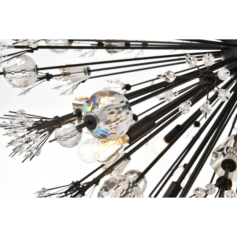 Lustre Spoutnik à niveaux 100 lumières en cristal Behrens, Noir