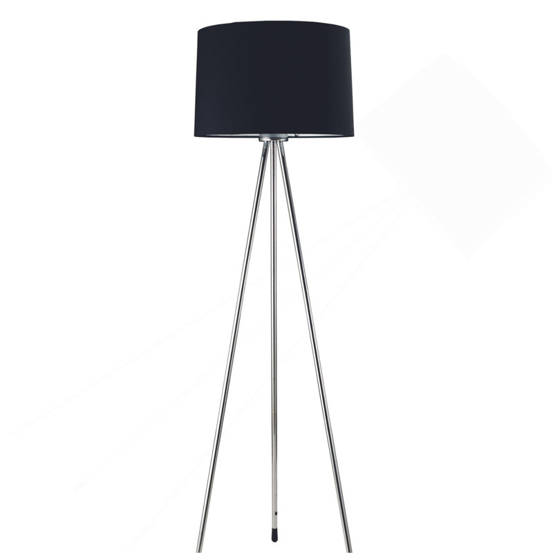 Lampe sur pied 59 po en métal avec finition noire 59 po, Noir