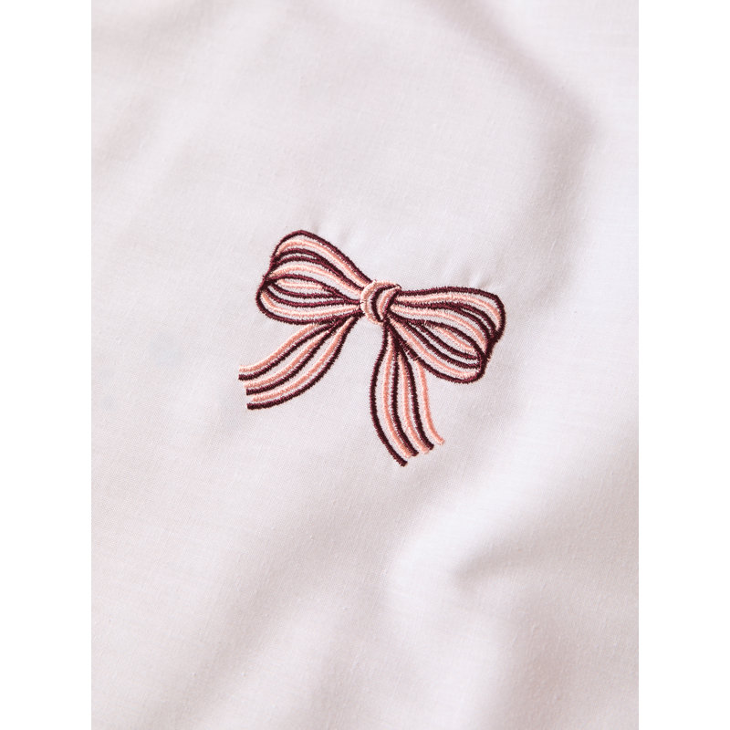 Embroidered Bows Cotton Blend No Pattern Duvet Cover Set, Single Duvet Cover + 1 Standard Pillowcase
