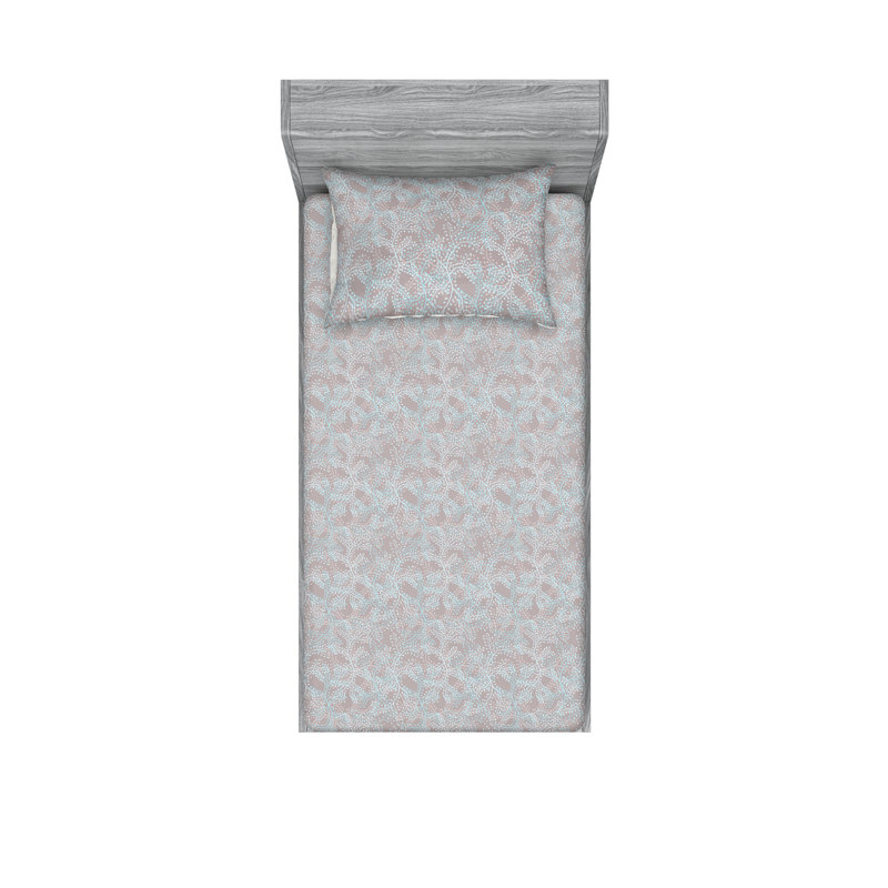 Drap-housse et taie décorative Ambesonne, Ensemble de draps pour lit simple avec 1 taie d'or