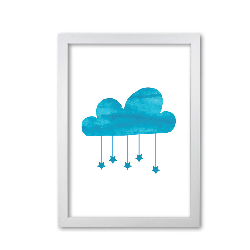 Cloud - Painting, 30 cm H x 21 cm W x 5 cm D, White Grain Frame