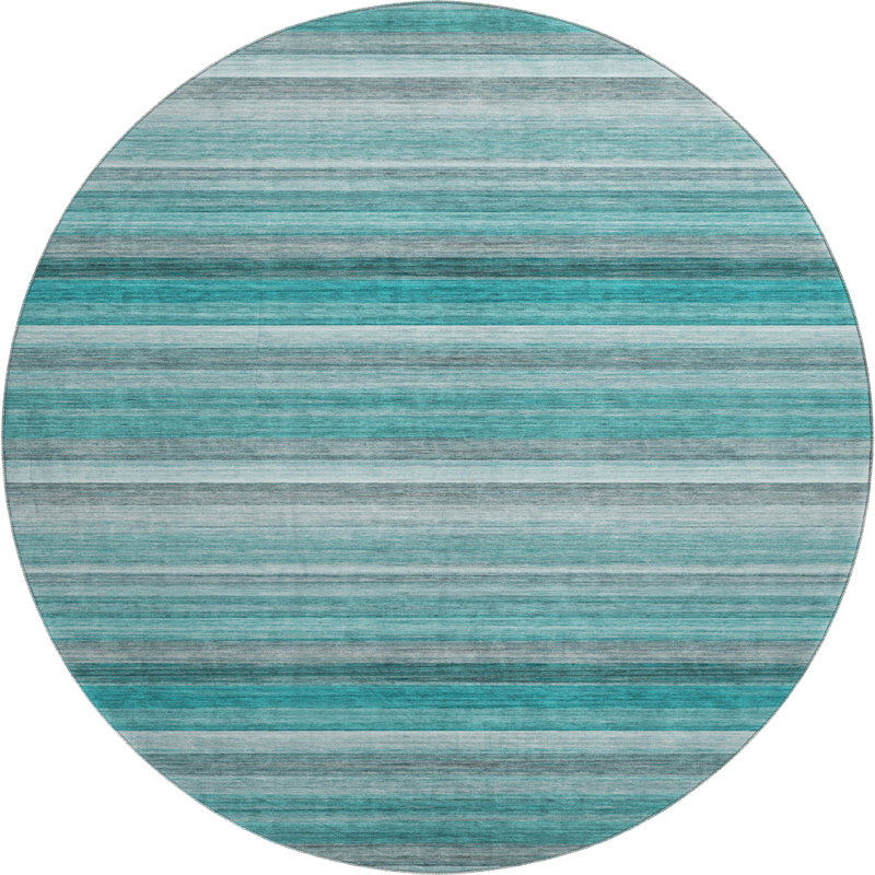 Tapis bleu sarcelle lavable à la machine Cerrito AMF535 Cerrito, Rond 8 pi