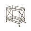 Mirrored Top Serving Cart With Antique Gold Frame And Open Storage Area In Compartment