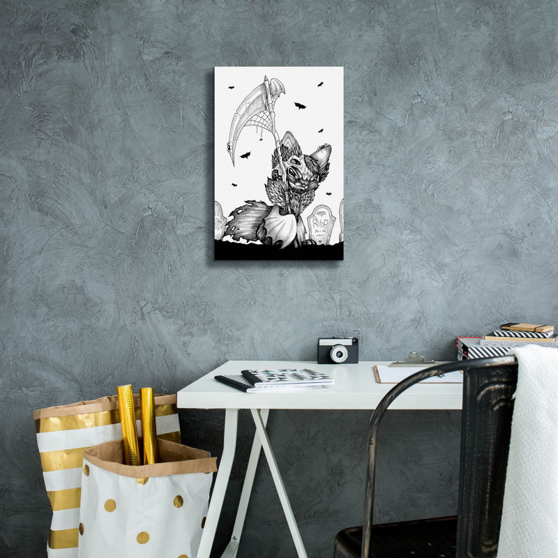 «R.I.P» par Avery Multers, art mural sur toile, H 18 po x l 12 po x P 0,75 po