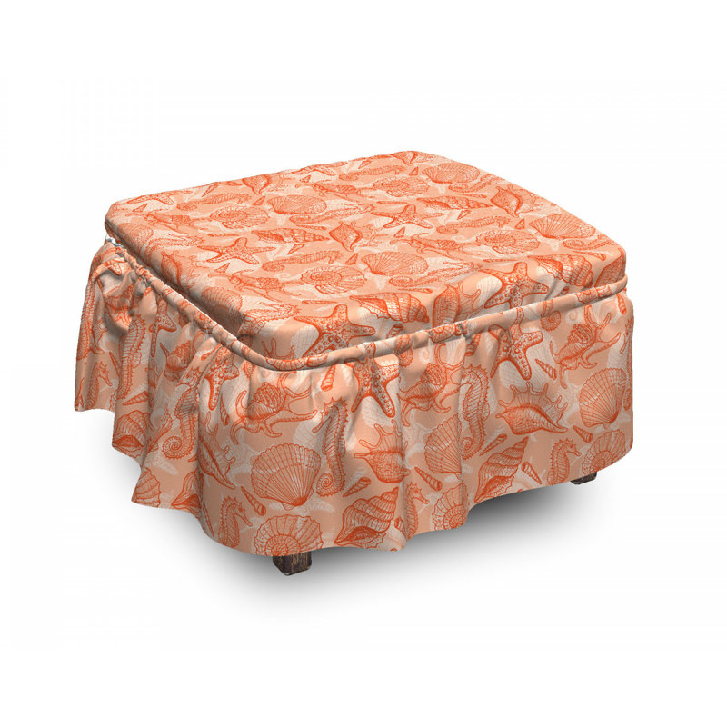 Housse pour repose-pieds festons et dentelle murex