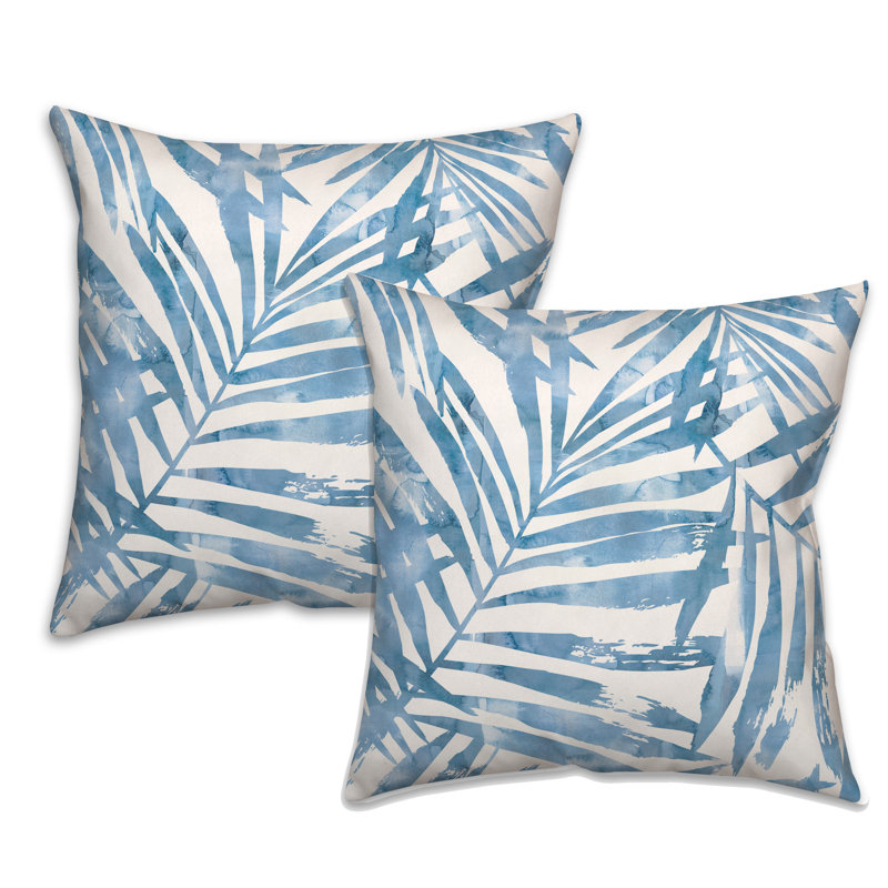 Blue Palms Pillow Cover - Set Of 2