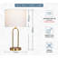  Lampe de table Isla avec abat-jour en lin blanc-1572537148