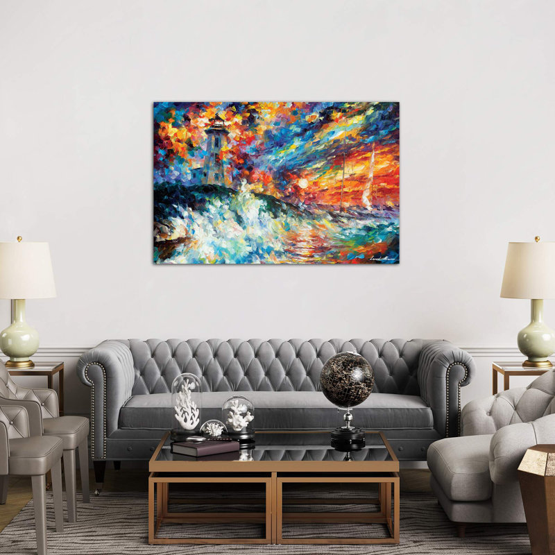 Ocean Thrill by Leonid Afremov - Wrapped Canvas Giclee Art Print, 101.6 cm H x 66.04 cm W x 1.91 cm D