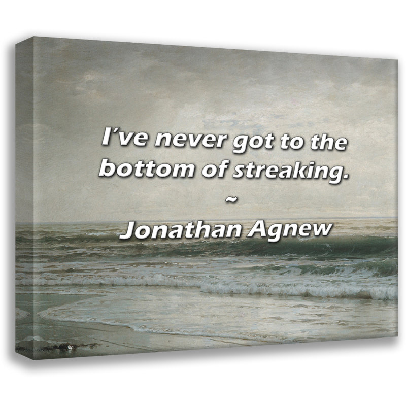 Citation artistique «Je ne suis jamais au fond des stries». Toile tendue par Jonathan Agnew Gallery, H 33 po x l 48 po