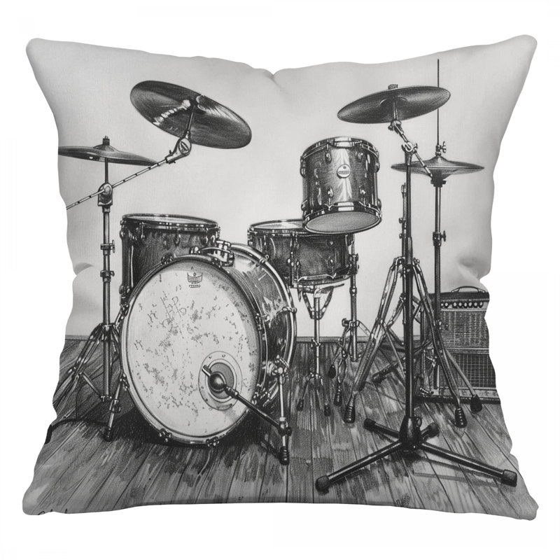 Coussin Drum, H 16 po x l 16 po