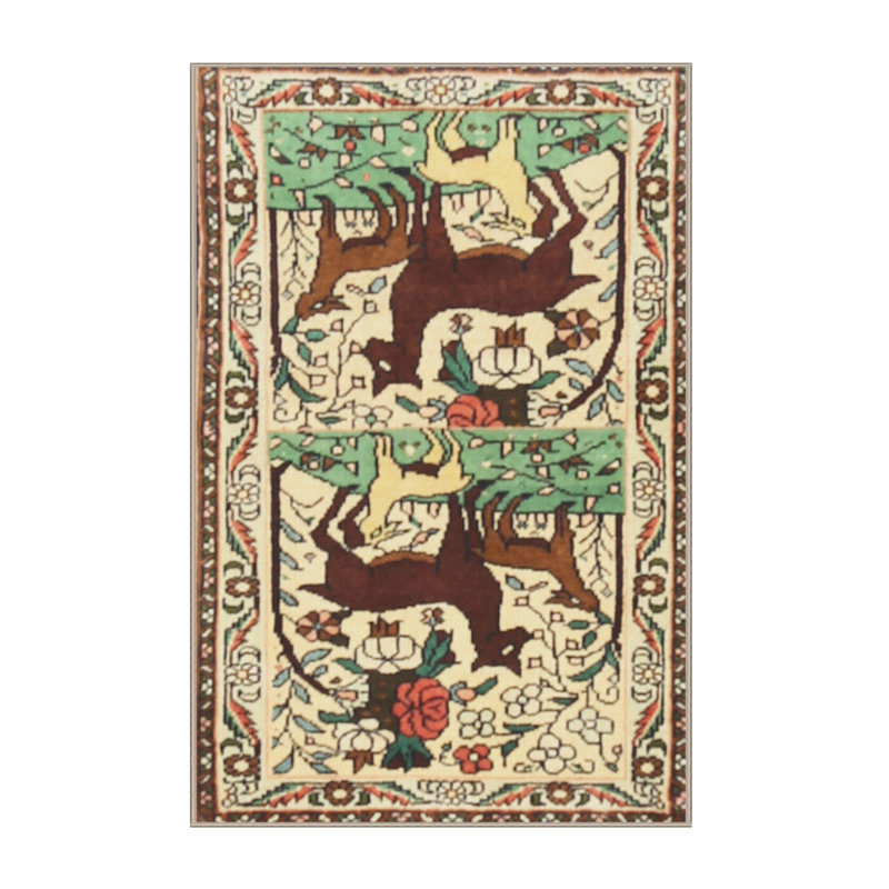 Beige/brun/vert/Tapis décoratif, Rectangle 5 pi x 7 pi